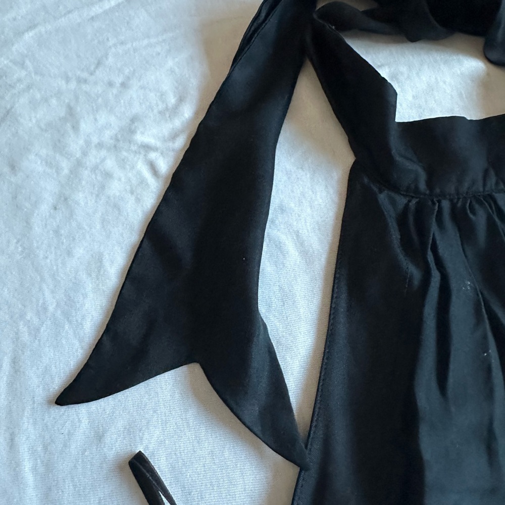 7 For All Mankind Black Silk Tie neck Halter Top xs - Picture 7 of 12